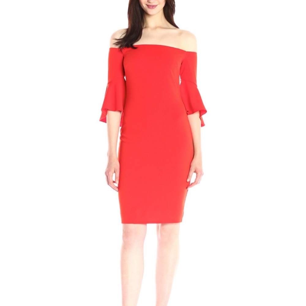 Laundry by Shelli Segal Crepe Off The Shoulder Dress